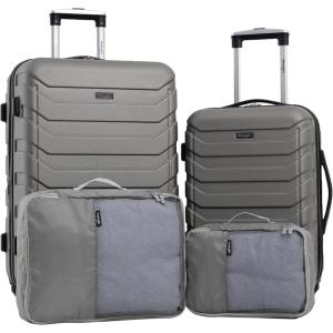 imageWrangler 5 Piece Luggage ampamp Travel Accessories Set BlueDesert Taupe