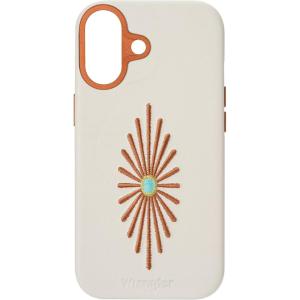 imageWrangler Leather Embroidered iPhone Case  Western Star Compatible with iPhone Cream 16 Pro MaxCream