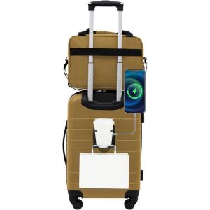 imageWrangler Smart Luggage Set with Cup Holder and USB Port Navy Blue 2 PieceDark Shadow