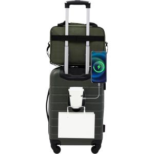 imageWrangler Smart Luggage Set with Cup Holder and USB Port Navy Blue 2 PieceDeep Depths