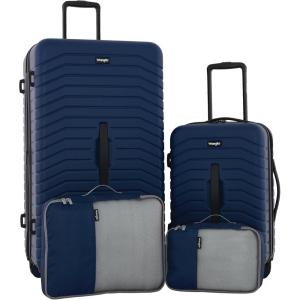 imageWrangler Trunk Spinner Suitcase Set Poseidon Blue 2 Luggage ampamp 2 Packing CubesPoseidon Blue
